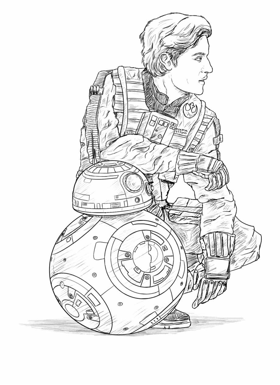 Bb 8 And Poe Dameron Lines By Sketchy
