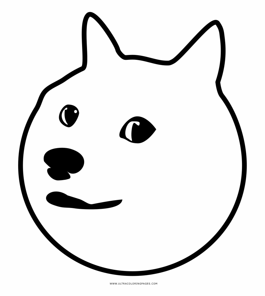 Doge Coloring Page Black And White Doge