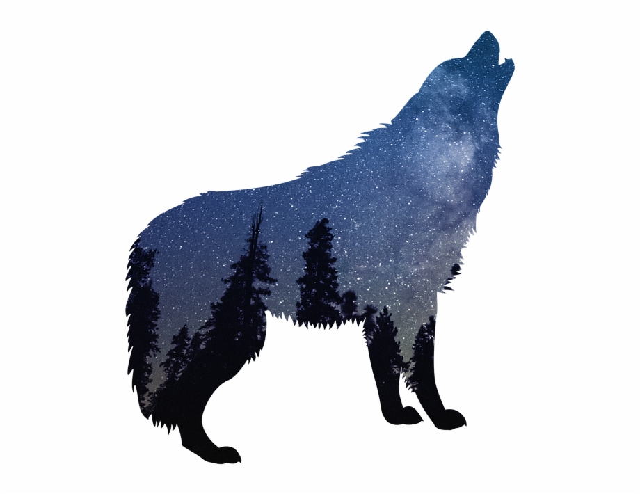 howling wolf silhouette
