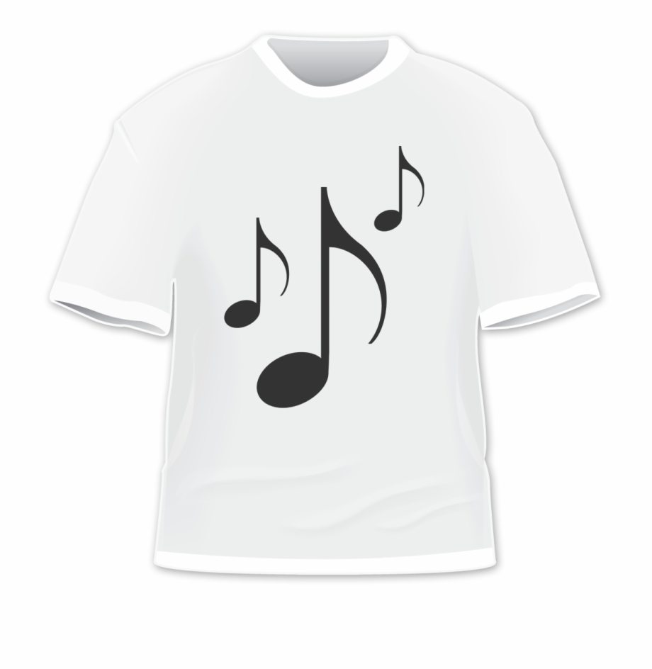 White Music Notes Active Shirt