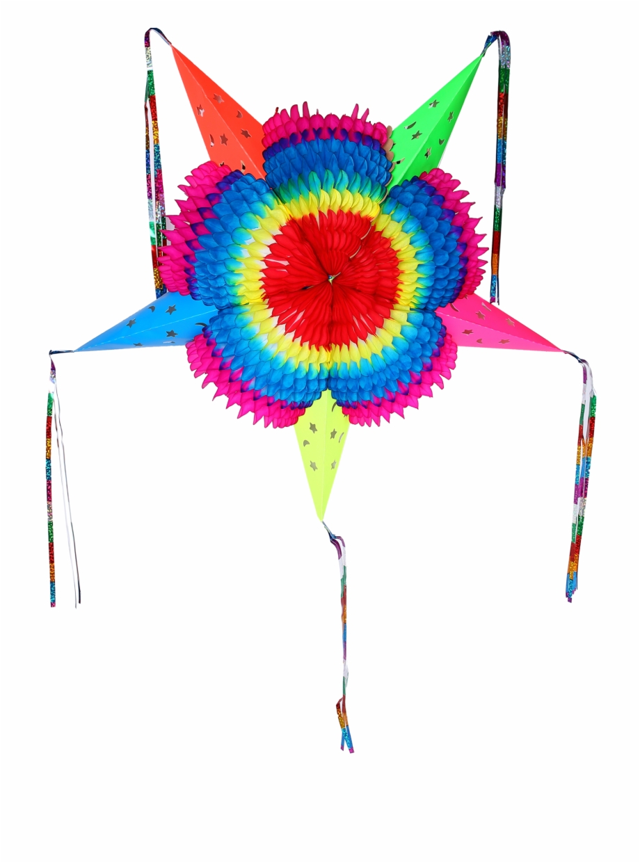 Colorful Star Mexican Piata Foldable Cardboard Party Circle