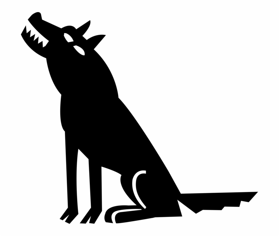 Vector Illustration Of Wild Timber Wolf Howls To