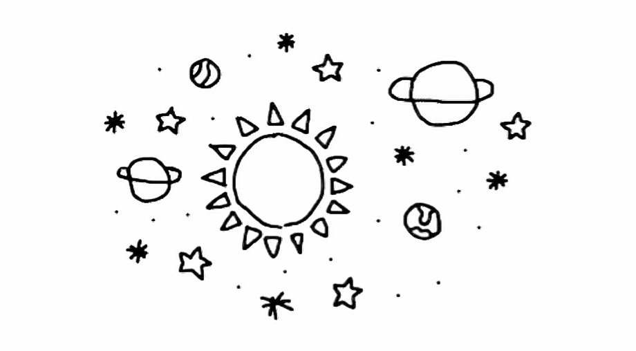 stars and planets drawing
