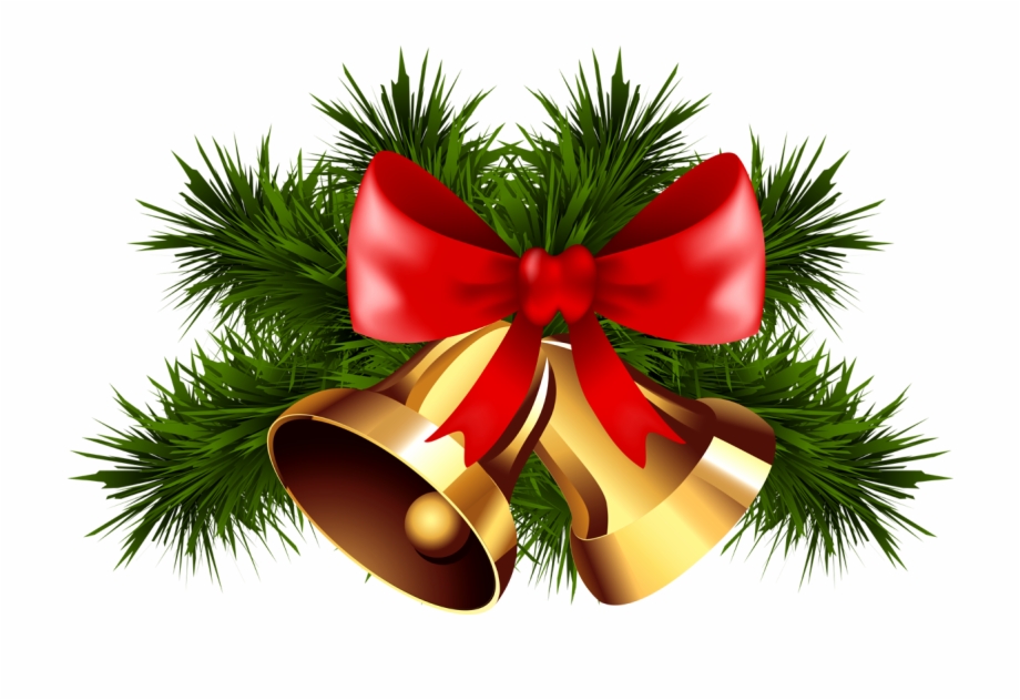 Christmas Ribbon Bell Holly Transparent Christmas Bell Png