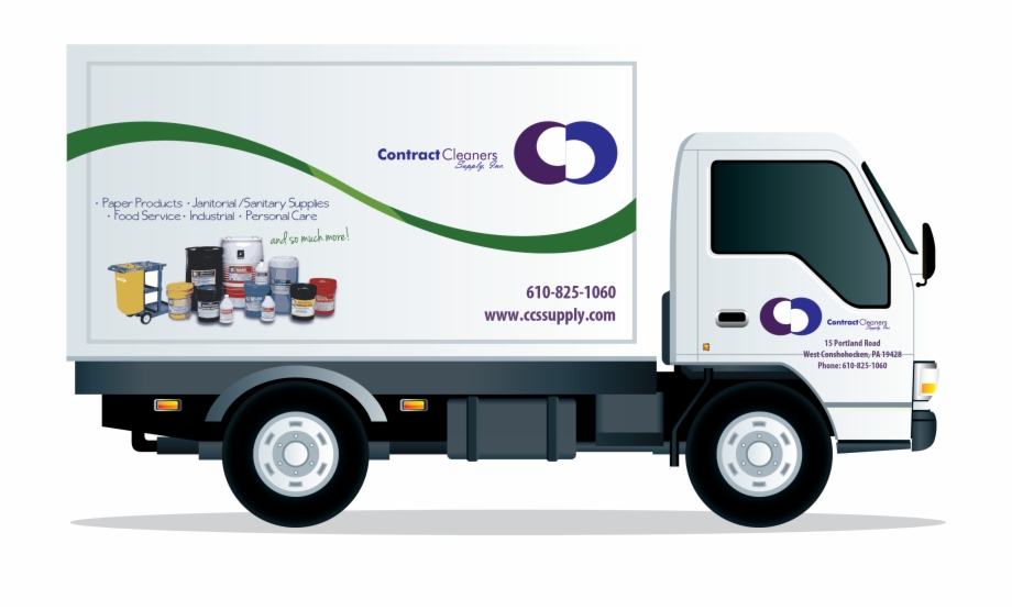 Contract Cleaners Supply Delivery Truck Vector