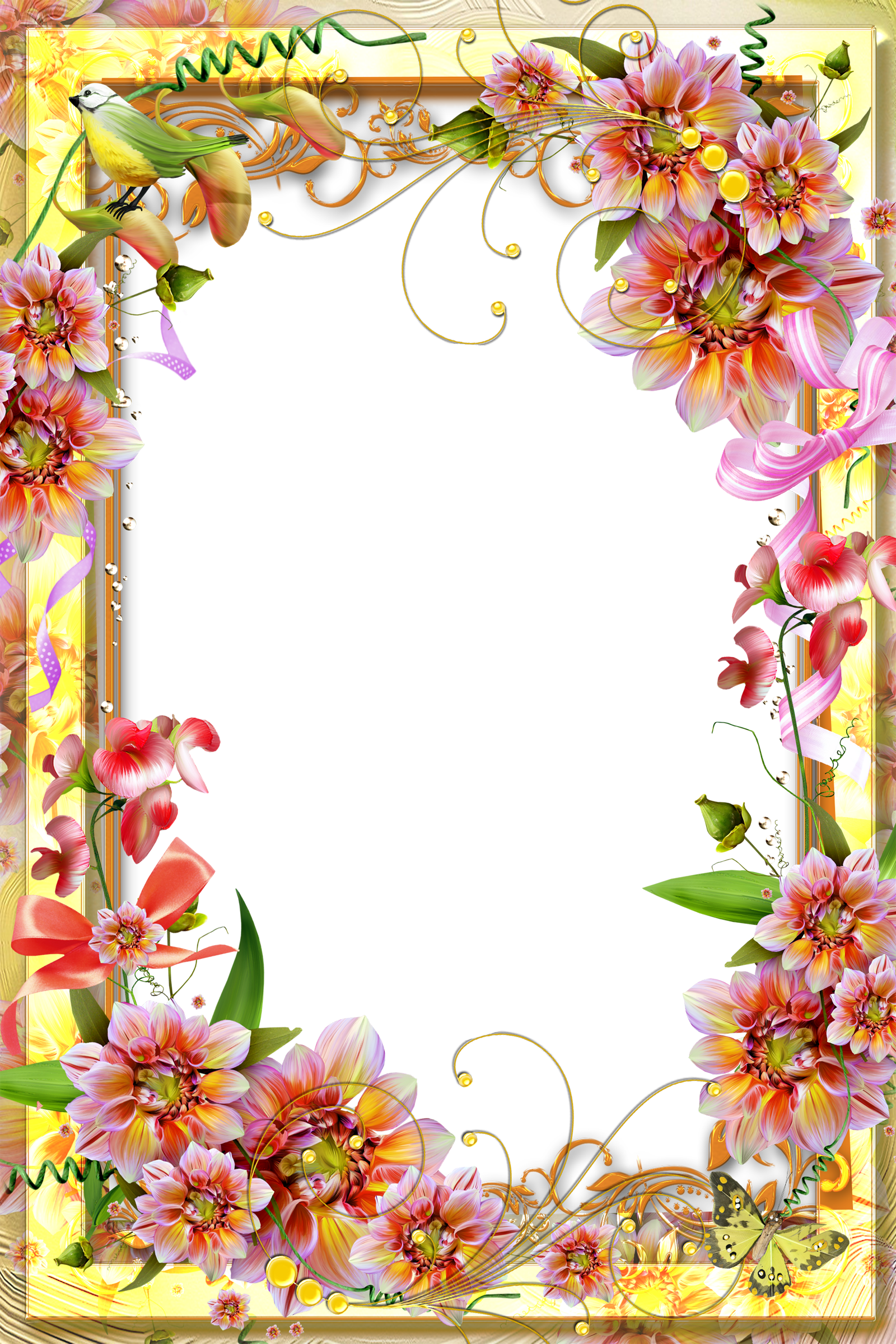 Frame Flower Wallpaper Flower Page Border Designs