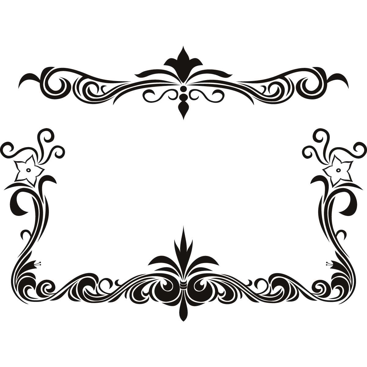 Floral Pattern Border Png Clip Art Library