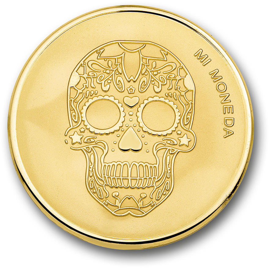 Skull Fire Gold Plated Emblem