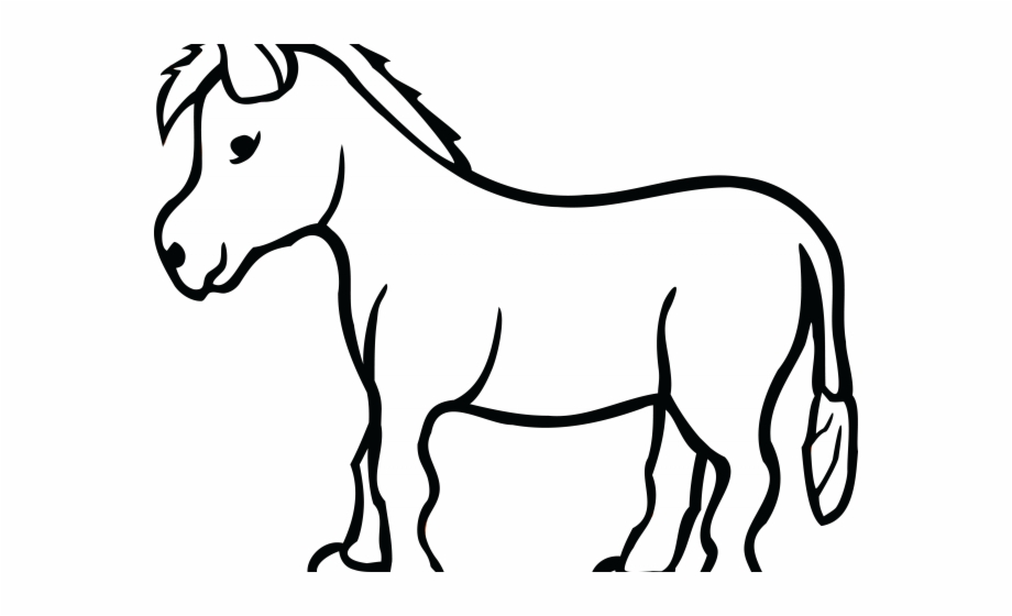 Donkey Clipart Outline Black And White Donkey Clip