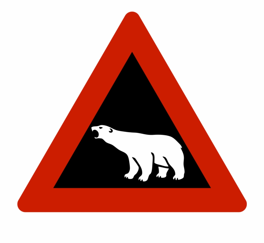 Norwegian Road Sign Polar Bear Polar Bear Road