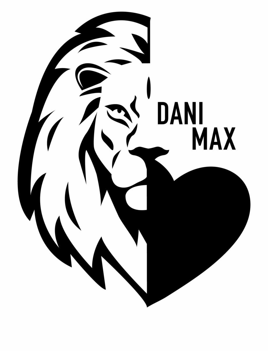 lion head clipart black and white
