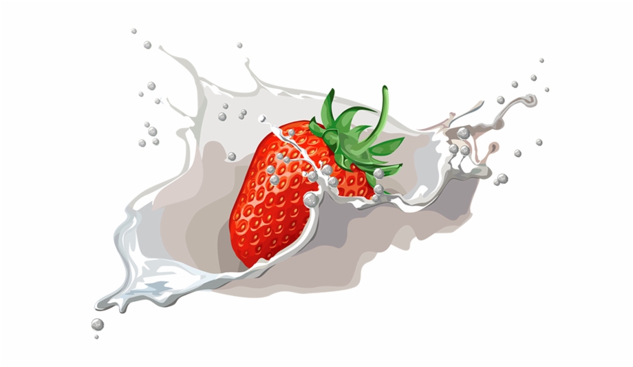 Strawberry Png Vector Transparent Milk Splash Png