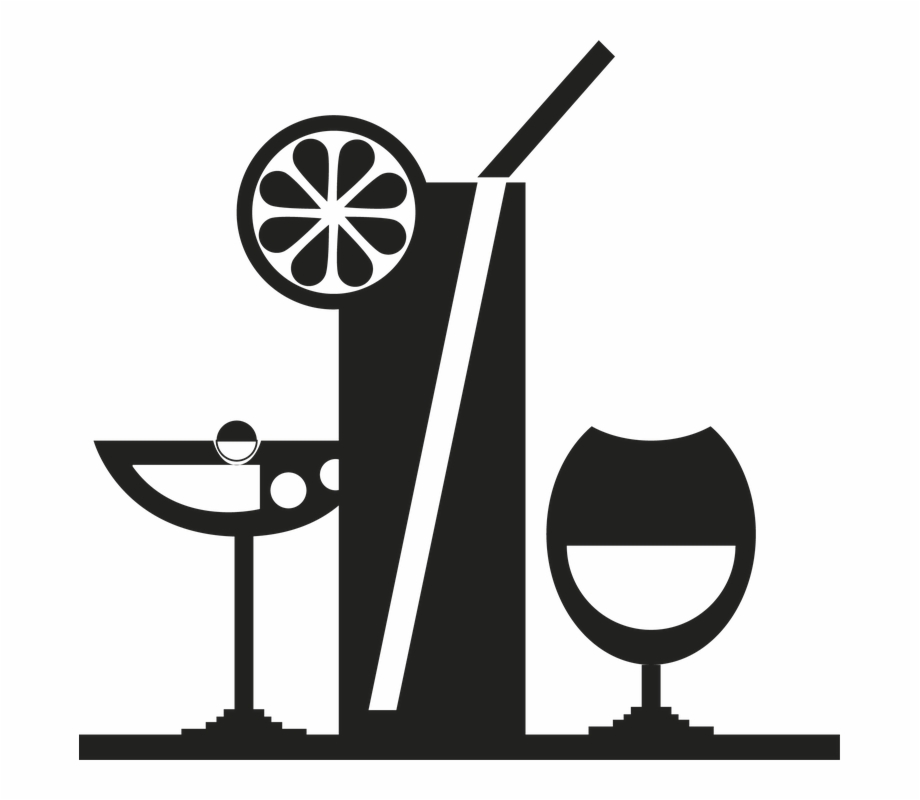drinks clipart black and white

