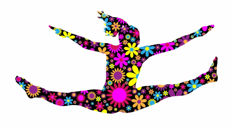 Clipart Floral Jumping Girl Silhouette Clipart Silhouette Of