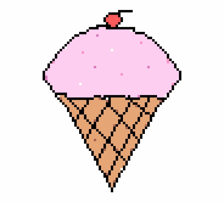 Ice Cream Cone Pixel Art Circle