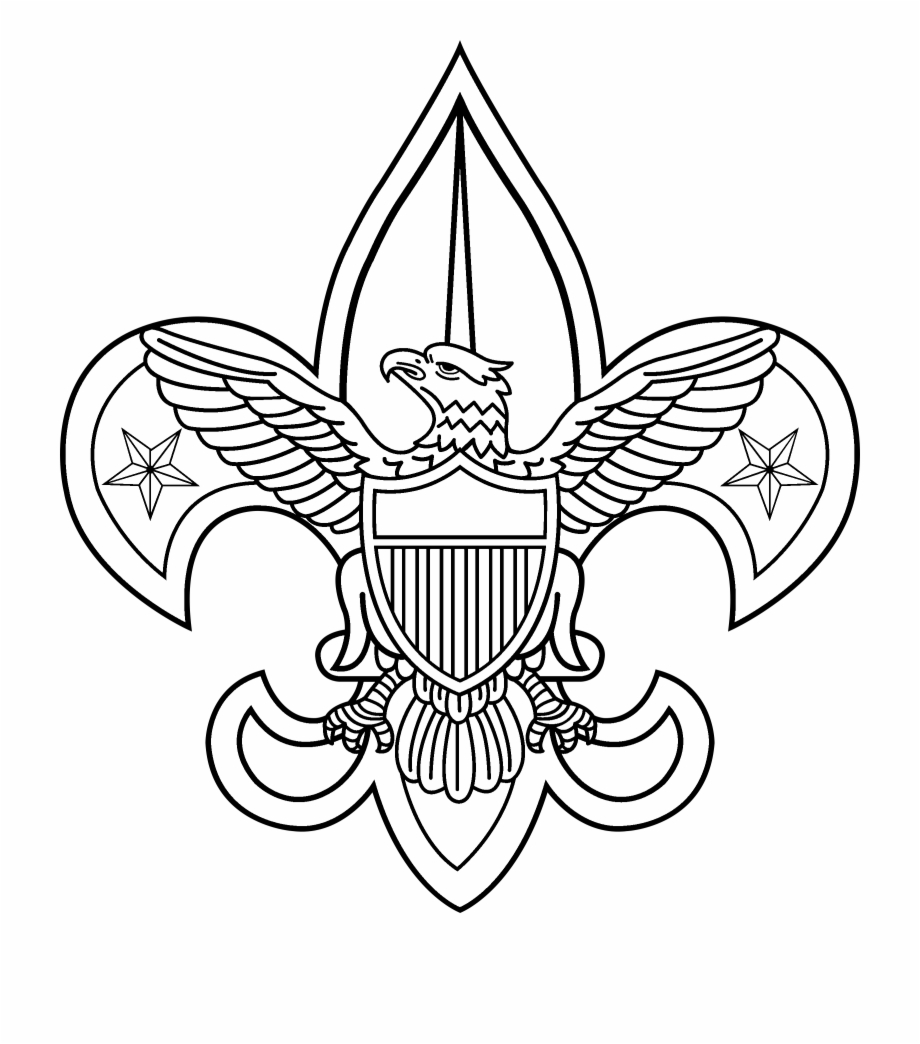 black and white boy scout logo
