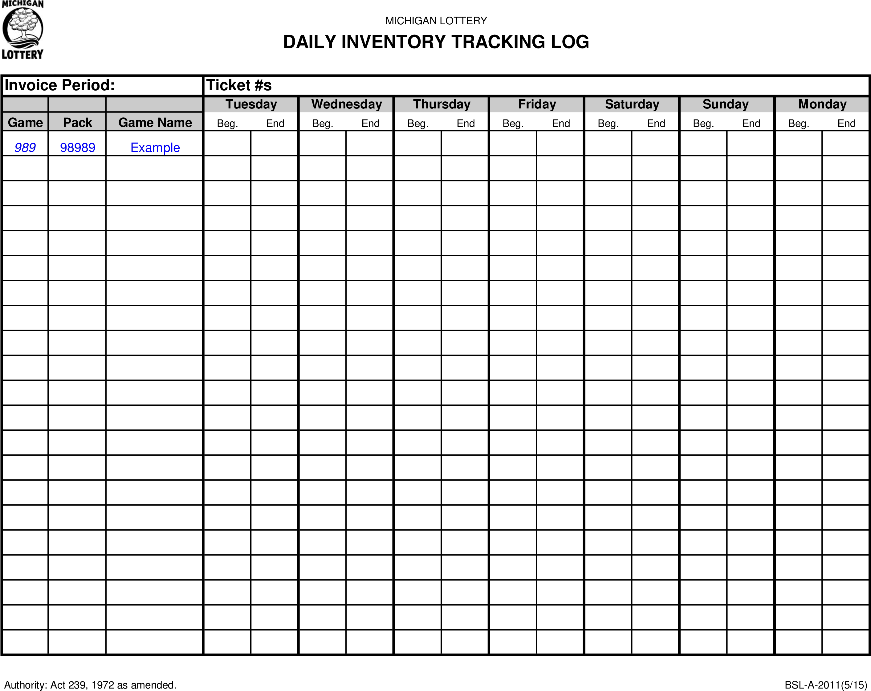 Inventory Log Template from clipart-library.com