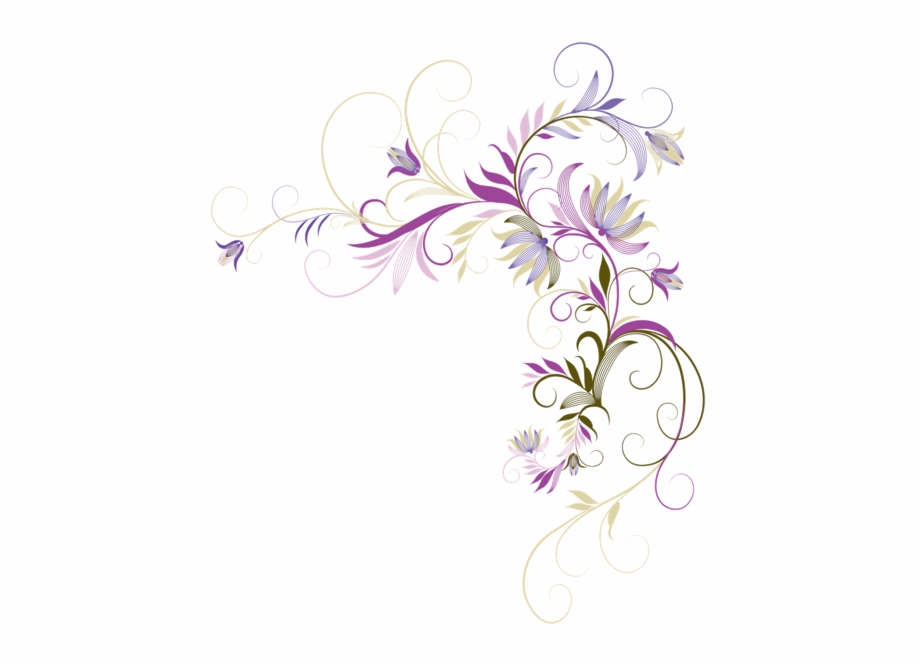Horizontal Swirls With Butterflys Floral Ornament