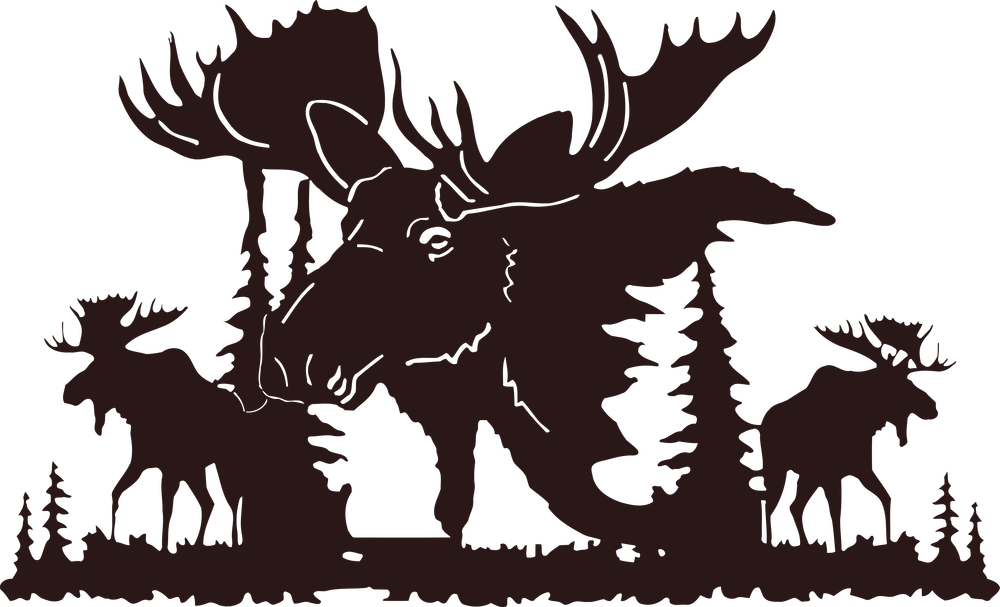 Moose silhouette vinyl decal/sticker bull hunting wildlife 
