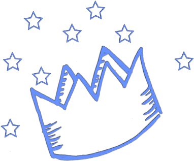 Ftestickers Doodle Doodleart Crown Blue Cute Paper Crown