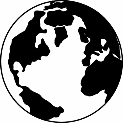 globe clipart black and white
