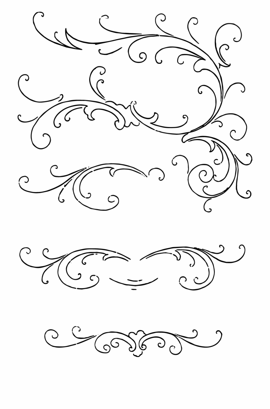 Calligraphy Cliparts Art Nouveau Vector Ornaments Png