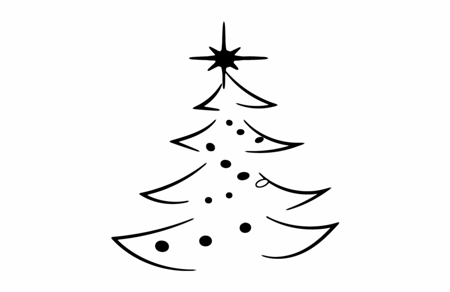 Christmas Christmas Tree Abstract Decorated Christmas Tree Outline