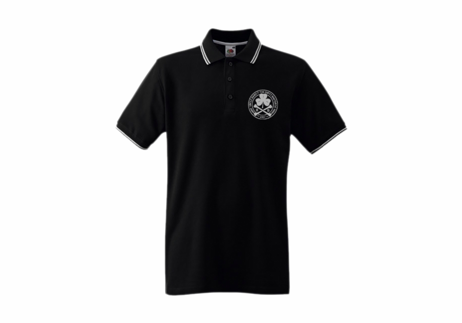 Logo Black White Black Polo Shirt With White