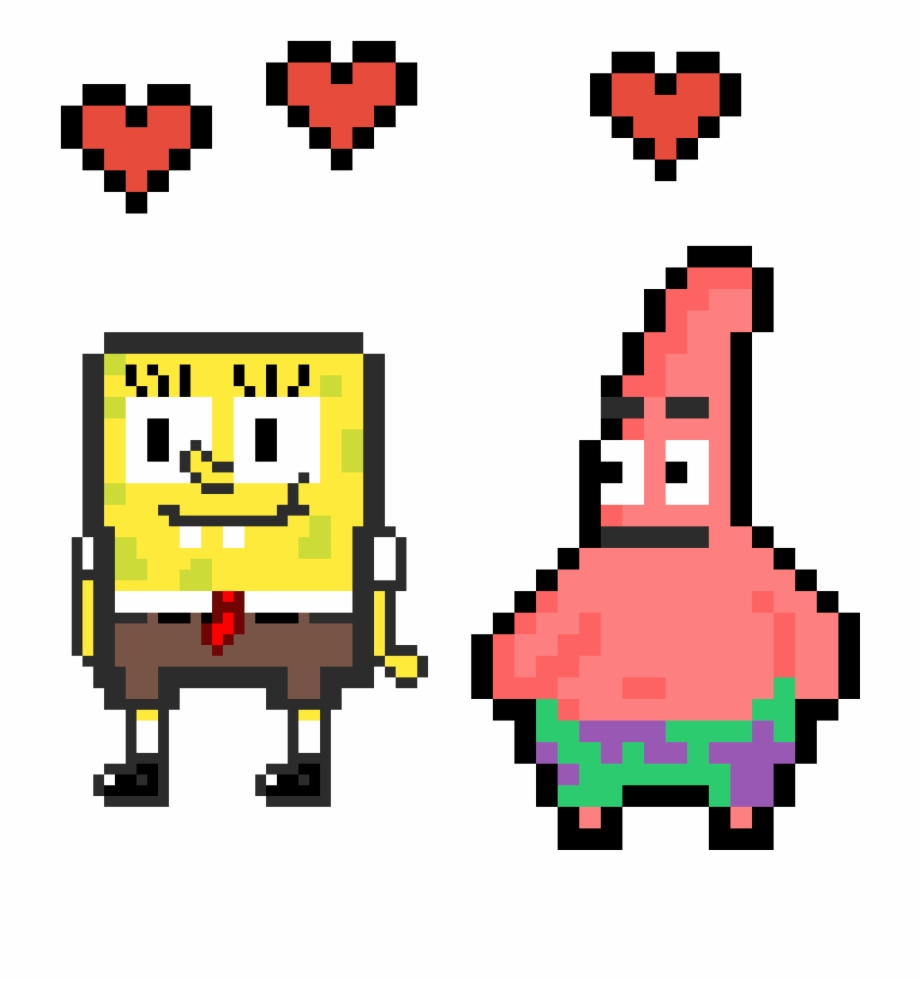 Spongebob And Patrick Pixel Art Charizard Minecraft