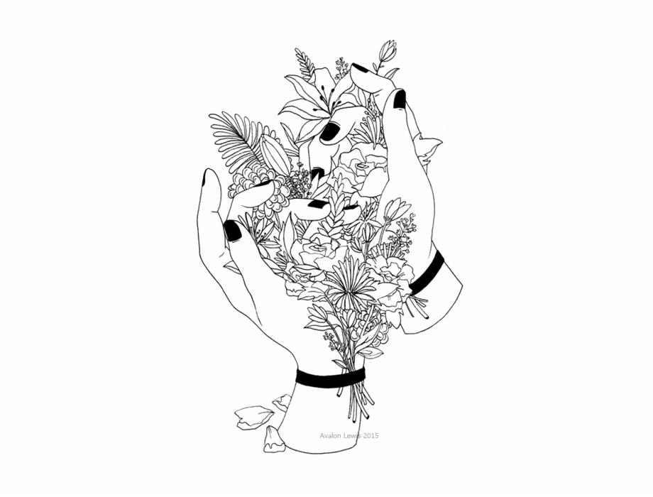 Aesthetic Tattoo Png Photo Hand Holding Plant Drawing