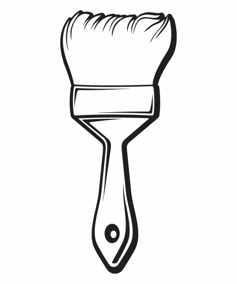 Paintbrush Coloring Page Paint Brush Clipart Black And