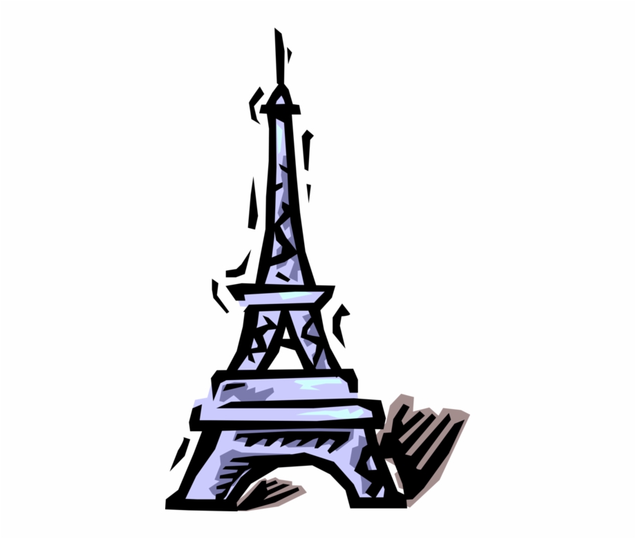 Vector Illustration Of Eiffel Tower On Champ De