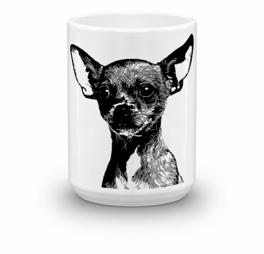 Chihuahua Duotone Comic Black 15Oz Mug Chihuahua
