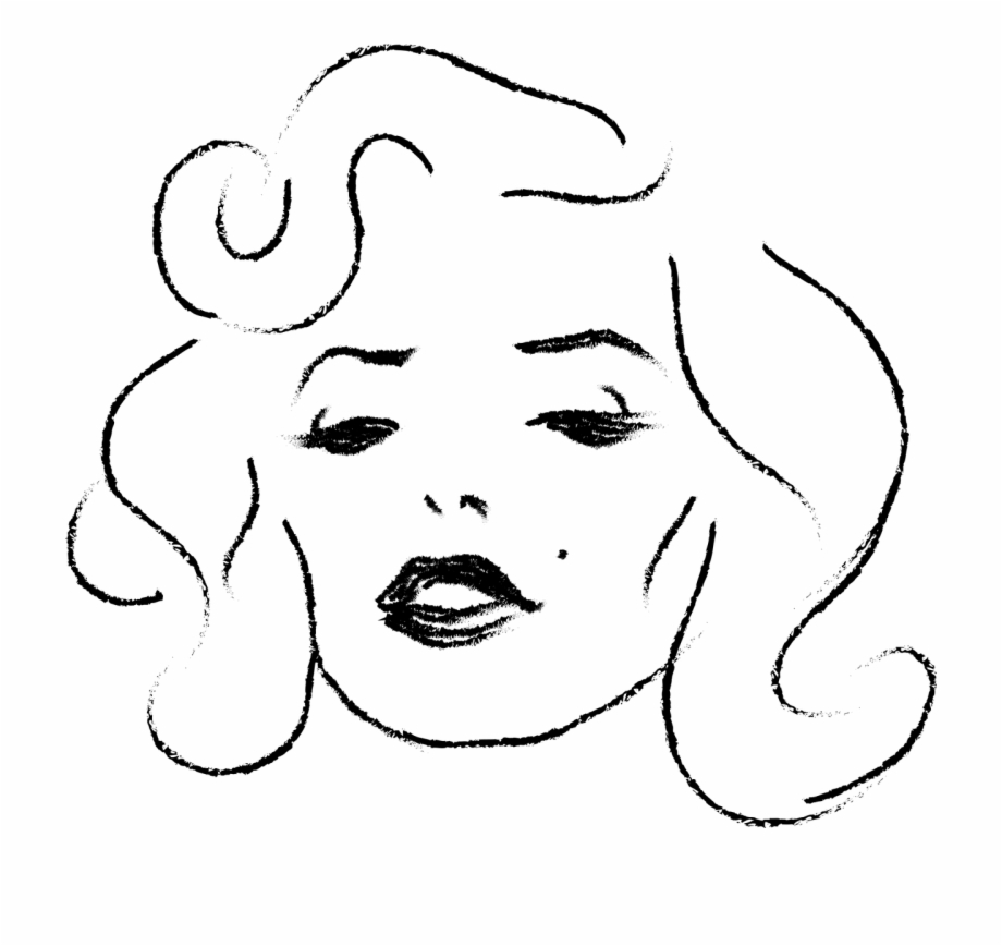Marilyn Monroe Woman Face Marilyn Monroe Line Drawing