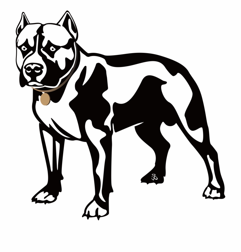 pitbull silhouette tattoo