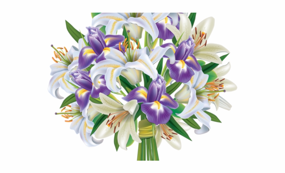Iris Clipart Bouquet Purple Clipart Flower Bouquet