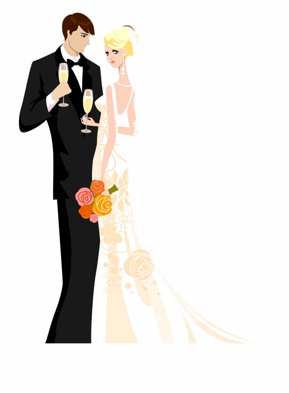 Png Library Library Vintage Bride And Groom Clipart