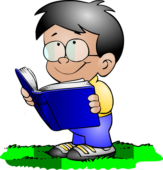 kid reading clipart
