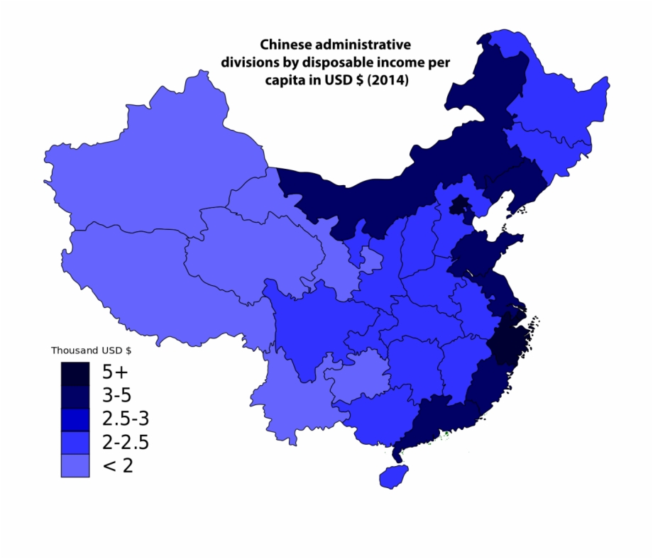 China Disposable Income Per Capita China Map