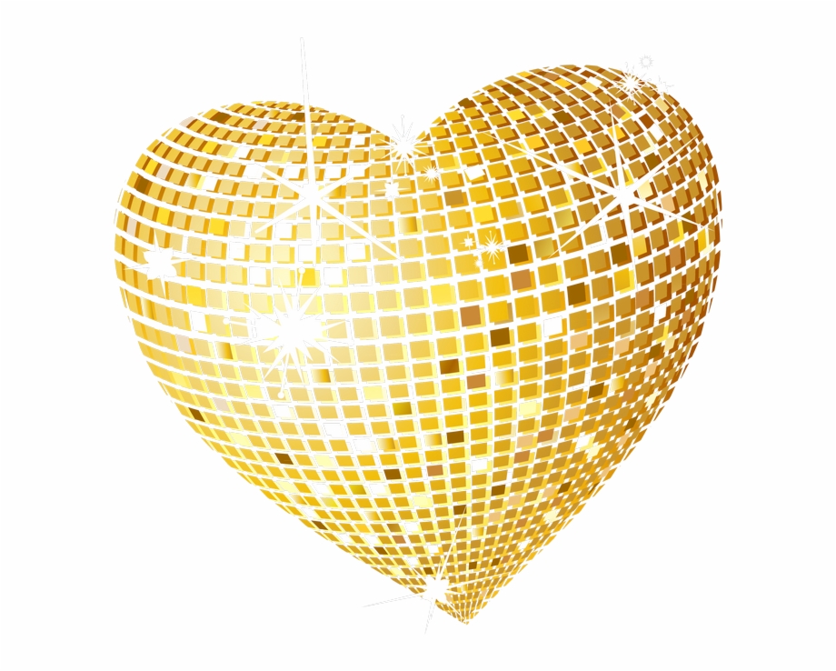 Glitter Heart Banner Stock Gold Heart Png Transparent