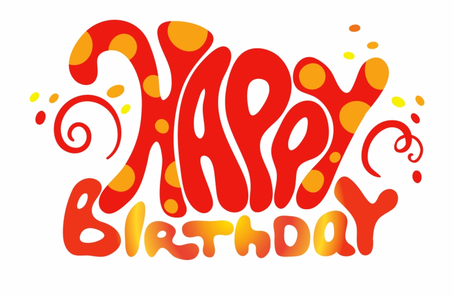 Red Cute Happy Birthday Text Png Clipart Happy
