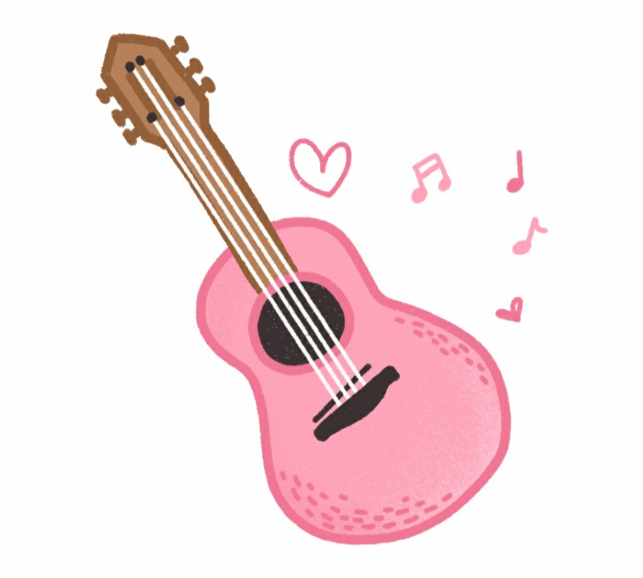 Drawing Guitar Ukulele Clipart Cute Guitar