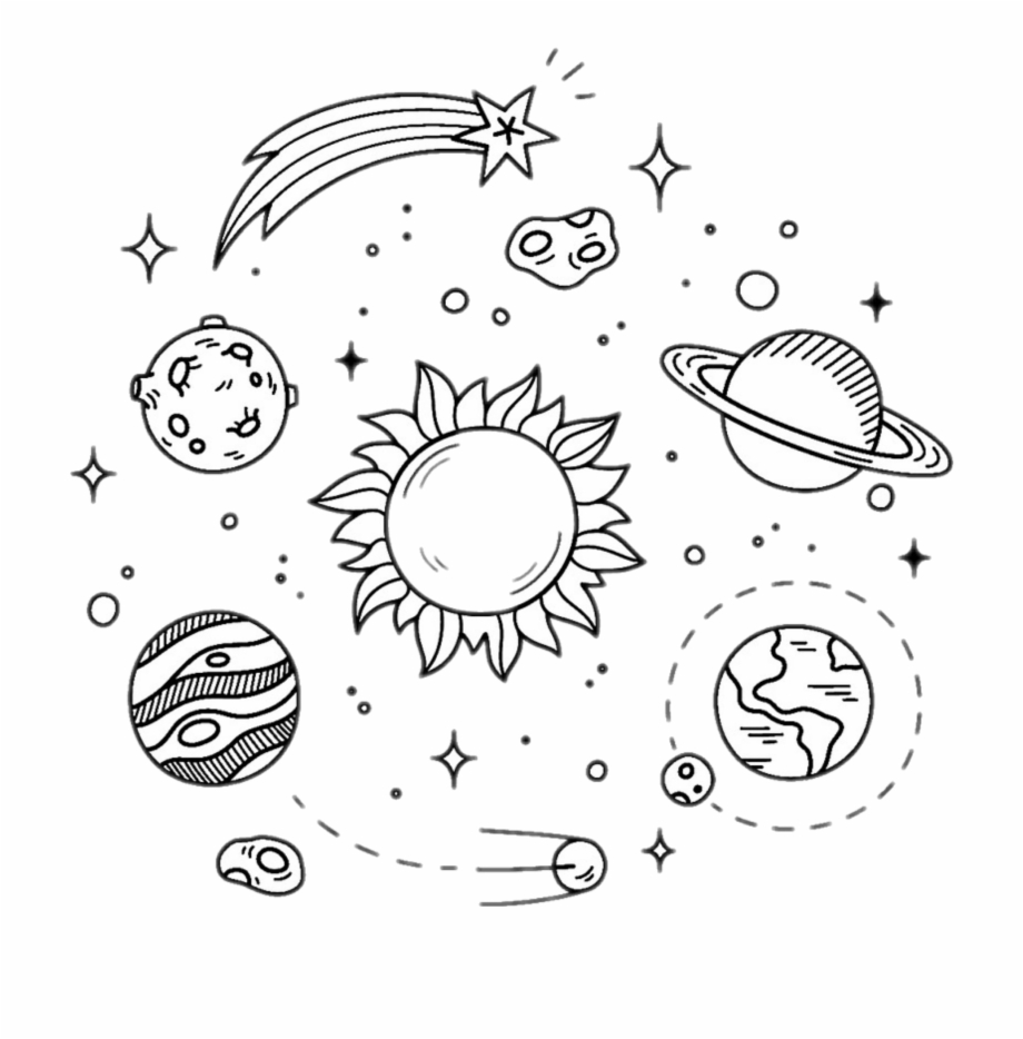 galaxy clipart black and white
