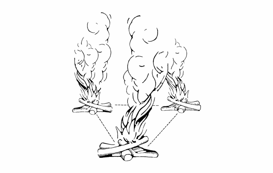 Three Fires For An Emergency Signal Fire Drawing