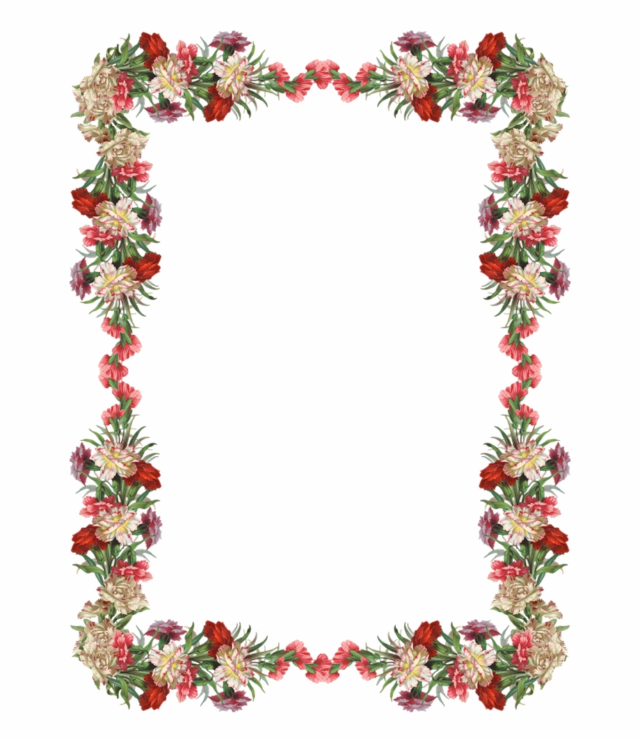 Free Digital Vintage Flower Frame And Border Png