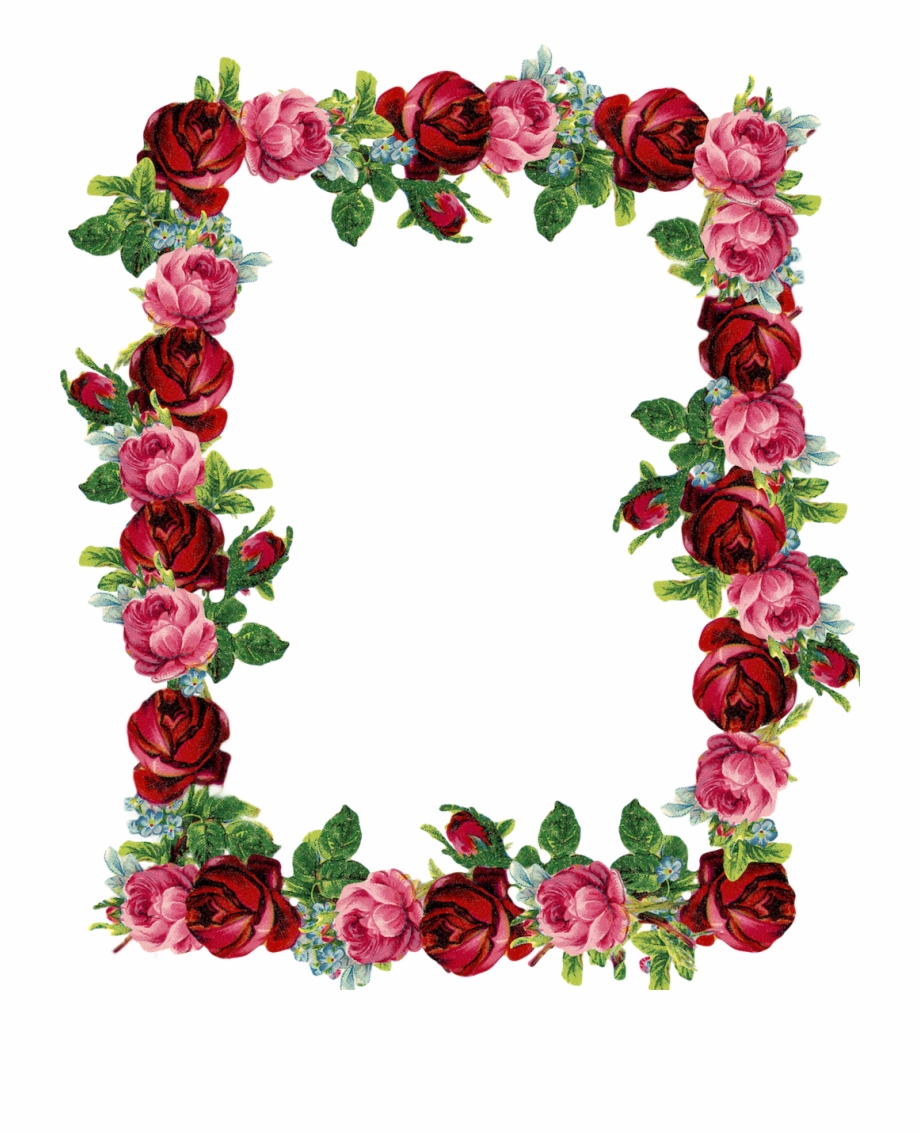 Free Digital Vintage Rose Frame Png Rose Clip