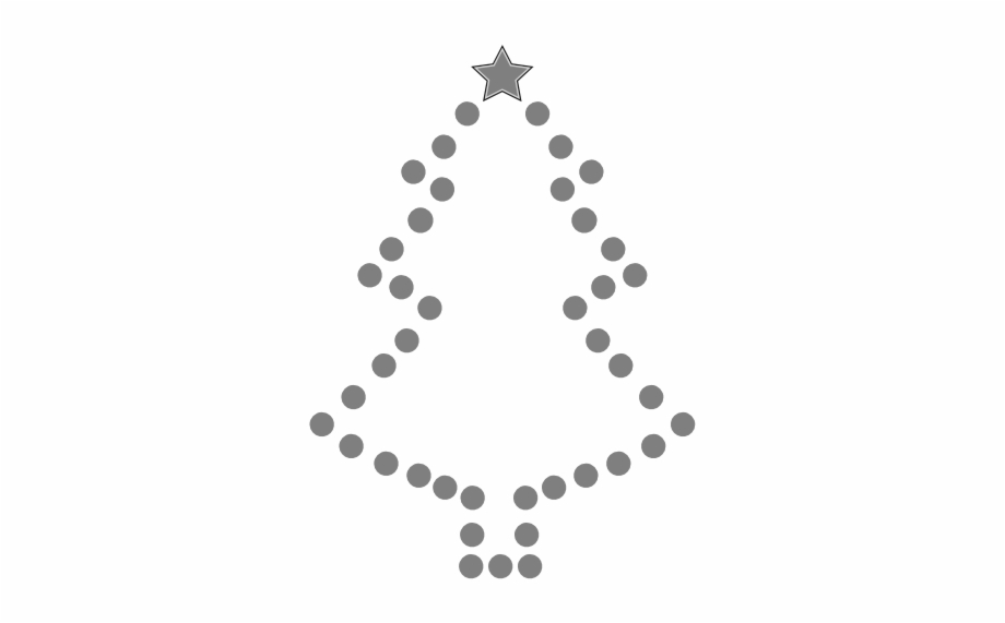 Xmas Christmas Tree 48 Black White Line Art