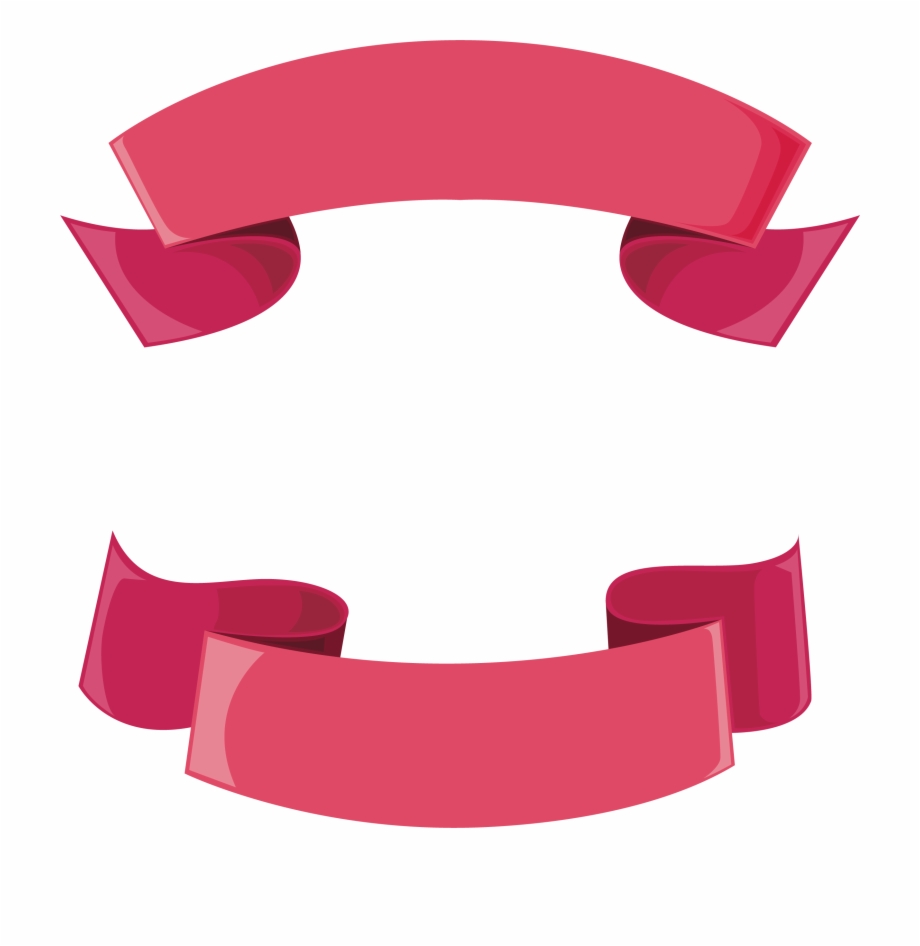 Pink Ribbon Header Ribbon Text Box Vector