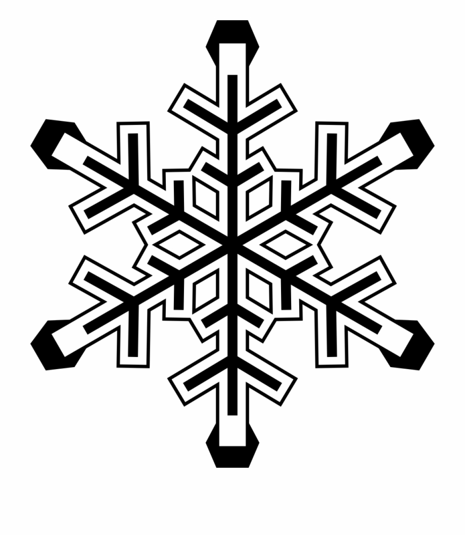 transparent snowflake clipart black and white
