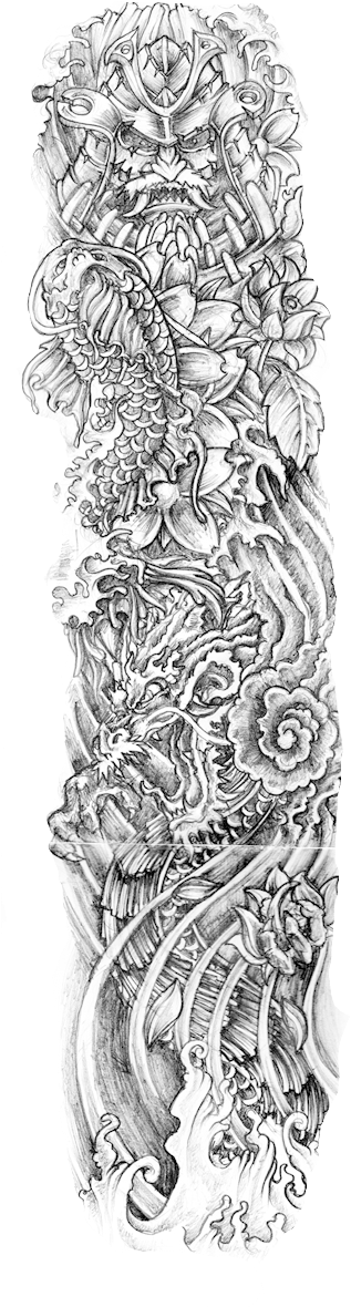 Sleeve Tattoo Png Dragon Sleeve Tattoo Drawing